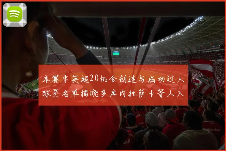 本赛季英超20机会创造与成功过人球员名单揭晓多库内托萨卡等人入选