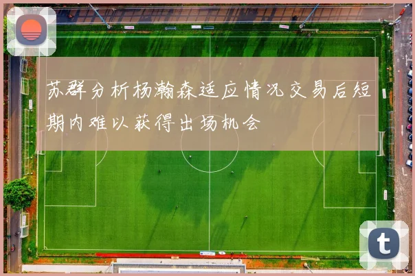 苏群分析杨瀚森适应情况交易后短期内难以获得出场机会